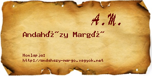 Andaházy Margó névjegykártya